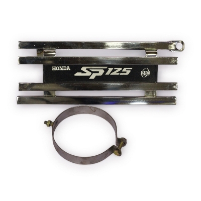 Picture of Premium Quality  Honda  SP 125 Stainless  Steel  Silencer Cover  Box khacha With Laser print Bike Name