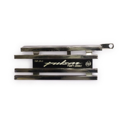 Picture of Premium Quality  Bajaj  Pulsar Double Disc  Bike  Stainless  Steel  Silencer Cover  Box khacha With Laser print Bike Name