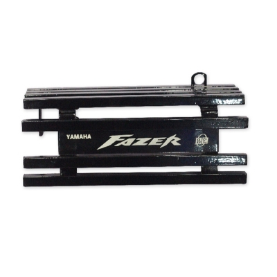 Picture of Yamaha Fazer V2  Bike Silencer cover / Silencer Guard  Silencer Protector Black Matal Box khacha With Laser Print Bike Name