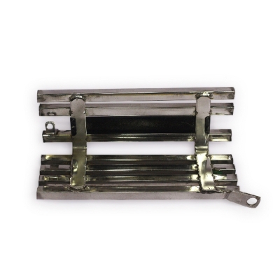 Picture of Premium Quality Yamaha Saluto 125 Bike Stainless Steel Silencer cover Box khacha with Laser Print Bike Name