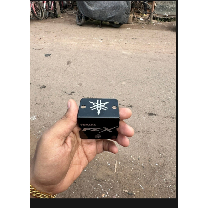 Picture of FZ X Bike Front Master Cylinder cover Material  of  Stainless Steel With  Laser Marking  Brand Name & Logo