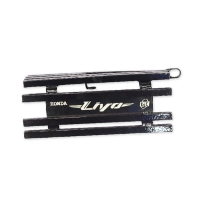 Picture of Honda Livo silencer cover or silencer protector Ms steel black color BoX khacha With Laser print bike Name