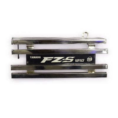 Picture of Premium Quality Yamaha FZS V2 &V3 Bike Stainless Steel Silencer Cover Box khacha With laser print bike name SS metal