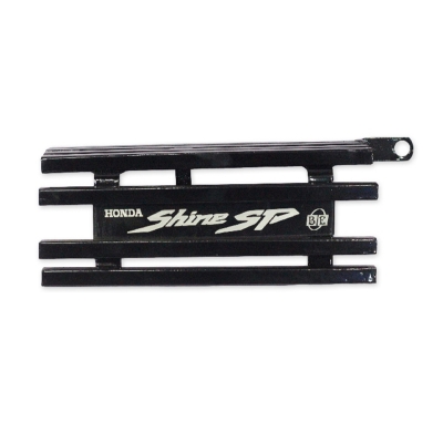 Picture of Honda Shine SP Bike Silencer Cover Silencer Guard Black Metal Box khacha With Laser print bike name