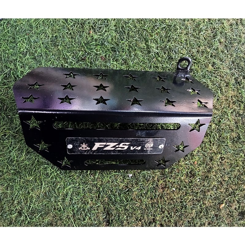 Picture of Yamaha FZ S V4 silence cover or silencer protector Ms steel black tara khacha