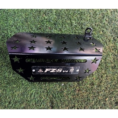 Picture of Yamaha FZ S V4 silence cover or silencer protector Ms steel black tara khacha