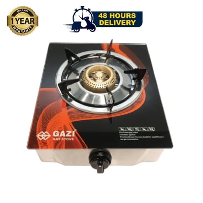 Picture of Gazi Gas Stove Single Burner HTG365 1A (R) - with High-Quality Auto Pulse Ignition Start & Smoke-Free Blue Flame (LPG)