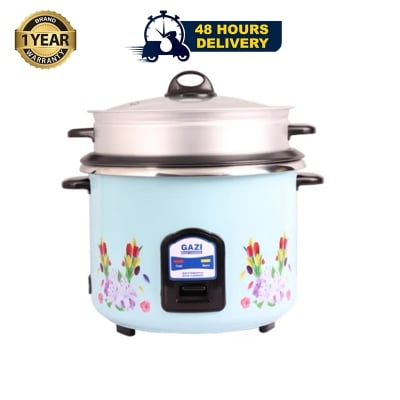 Picture of Gazi Rice Cooker FRC-2.8L-2P Aqua Print with Double Pot 1000W (Non-Stick Coating & S.S Inner Pot)