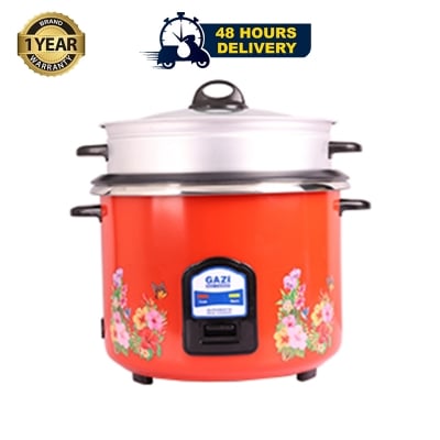 Picture of Gazi Rice Cooker FRC-2.8L-2P Red Print with 1000W (Non-Stick Coating & S.S Inner Pot)