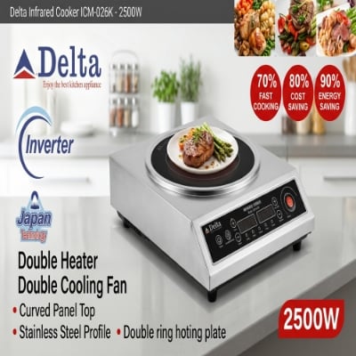 Picture of Delta ICM-026K (2500W) Infrared Cooker Double Heater Inverter Electric Cooktop