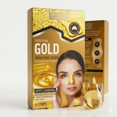 Picture of BEAUTY FORMULAS GOLD NOSE PORE STRIPS 6 PCS