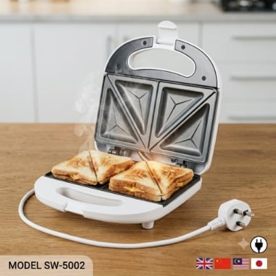 Picture of Miyako Sandwich Maker SW-5002 | 750W Non-Stick Toaster | Compact & Easy to Clean