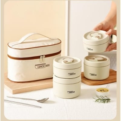Picture of 4 Pcs Stainless Steel Lunch Box With Bag