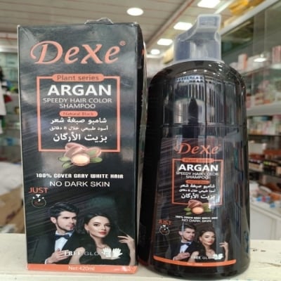 Picture of Dexe Argan Speedy Hair Color Shampoo Natural Black-420ml