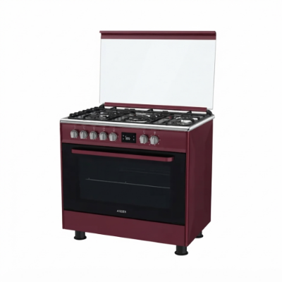 Picture of FIESTA FE96G5-SAD Standing Gas Oven 5 Burners Maroon-Red