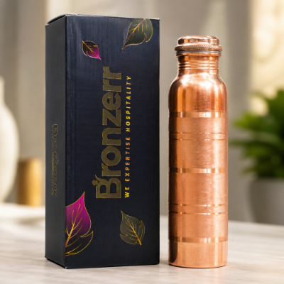 Picture of 100% Pure Copper Water Bottle 1 Litre – Premium Ayurvedic Drinking Bottle