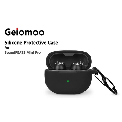 Picture of SoundPeats Mini Pro Only cover Premium Artificial Carrying cover Shockproof Earbuds Protective Cover Box For Buds Soft Silicone Bluetooth Headphone Cover-Black