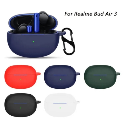 Picture of Realme Buds Air 3 Only cover Premium Artificial Carrying cover Shockproof Earbuds Protective Cover Box For Buds Soft Silicone Bluetooth Headphone Cover