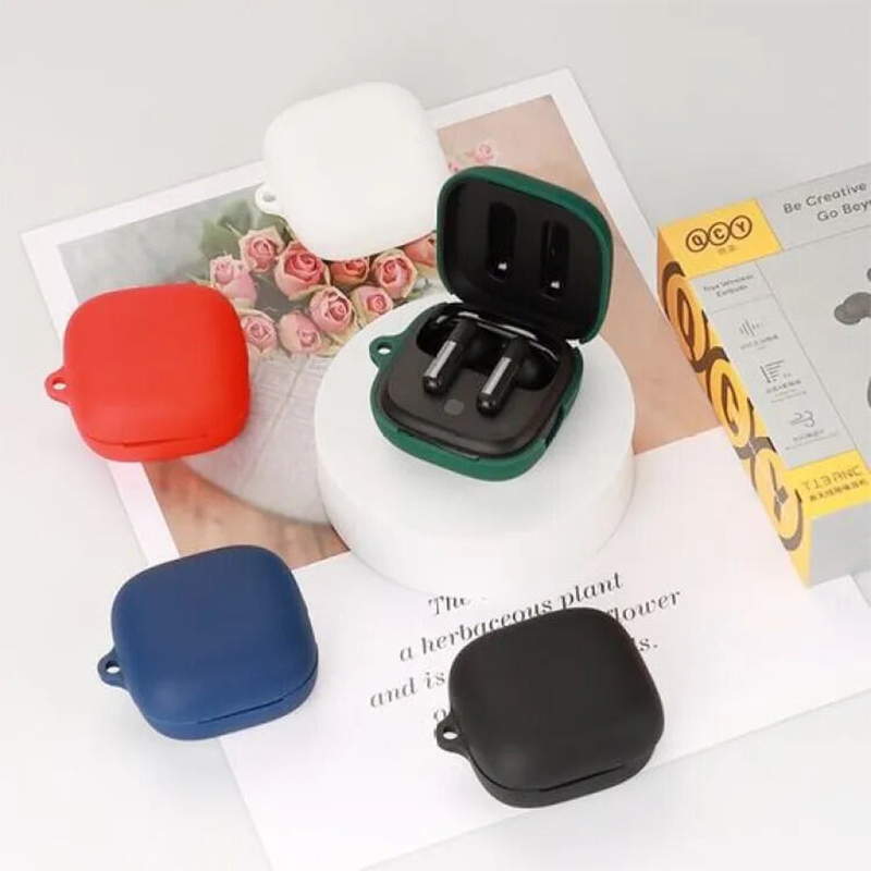 Picture of QCY T13 ANC Only cover Premium Artificial Carrying cover Shockproof Earbuds Protective Cover Box For Buds Soft Silicone Bluetooth Headphone Cover