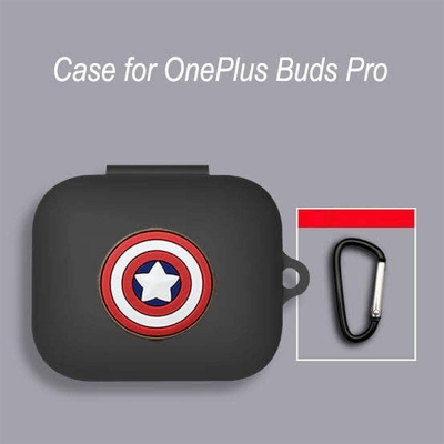 Picture of Oneplus Buds Pro Only cover Premium Artificial Carrying cover Shockproof Earbuds Protective Cover Box For Buds Soft Silicone Bluetooth Headphone Cover-Black