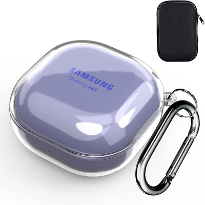 Picture of Samsung Buds Live Only cover Premium Artificial Carrying cover Shockproof Earbuds Protective Cover Box For Buds Soft Silicone Bluetooth Headphone Cover-Black