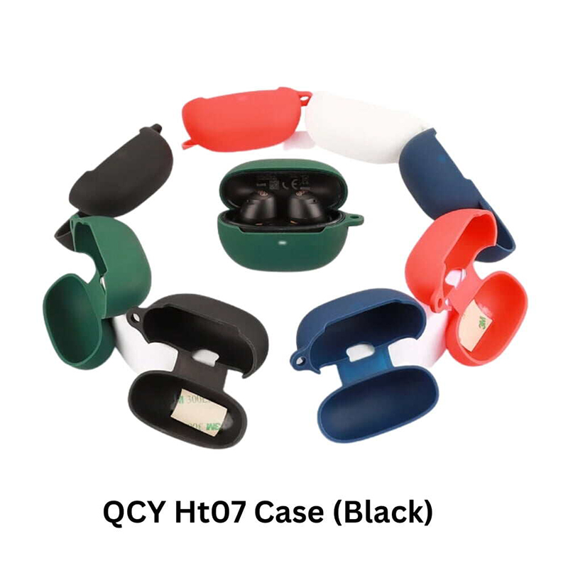 Picture of QCY HT07 ANC Earbuds Shockproof Protective Soft Silicone Case_ Premium Carrying Cover for Bluetooth Headphones-Black