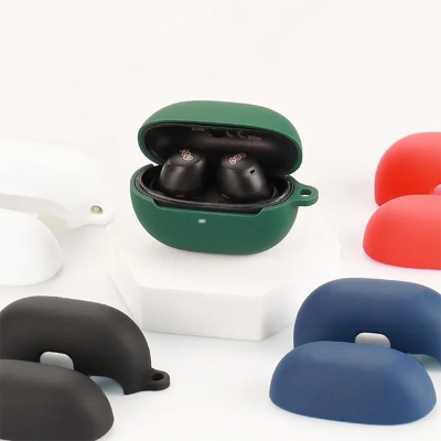 Picture of QCY HT07 ANC Premium Shockproof Silicone Protective Carrying Case for Earbuds with Durable Design-Black