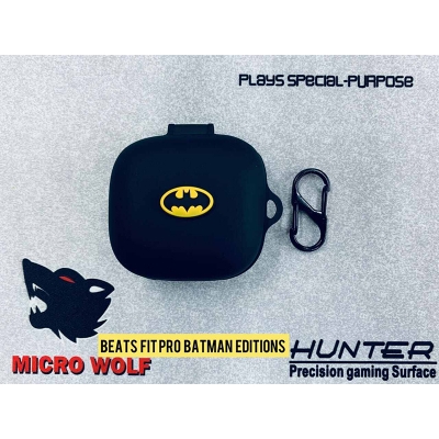 Picture of Beats Fit Pro Batman Edition Only cover Premium Artificial Carrying cover Shockproof Earbuds Protective Cover Box For Buds Soft Silicone Bluetooth Headphone Cover-Black