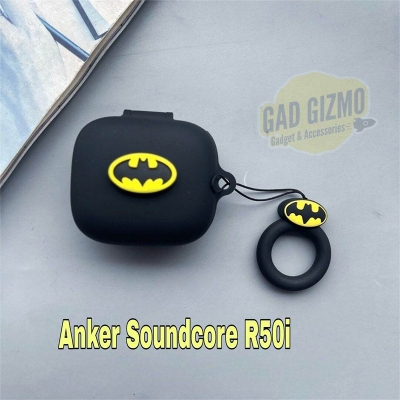 Picture of Anker Soundcore R50i Batman Edition Shockproof Silicone Earbuds Protective Carrying Case for Bluetooth Headphones-Black
