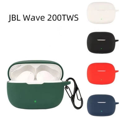 Picture of JBL Wave 200 TWS Only cover Premium Artificial Carrying cover Shockproof Earbuds Protective Cover Box For Buds Soft Silicone Bluetooth Headphone Cover-Black