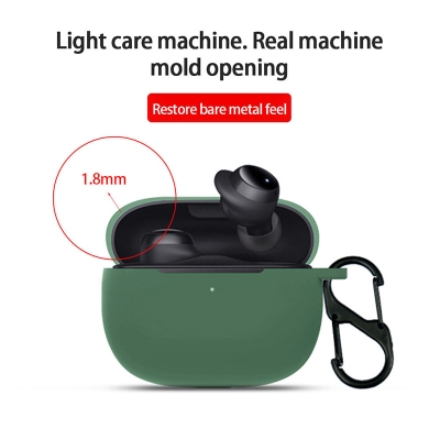 Picture of Xiaomi Redmi Buds 4 Pro Only cover Premium Artificial Carrying cover Shockproof Earbuds Protective Cover Box For Buds Soft Silicone Bluetooth Headphone Cover-Black