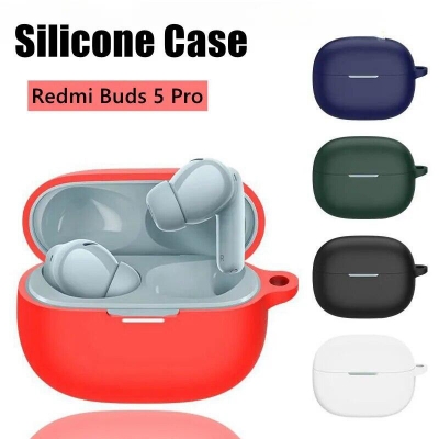 Picture of Xiaomi Redmi Buds 5 Pro Only cover Premium cover Shockproof Earbuds Protective Cover Box For Buds Soft Silicone Bluetooth Headphone Cover-Black