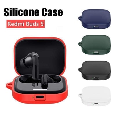 Picture of Xiaomi Redmi Buds 5 Only cover Premium cover Shockproof Earbuds Protective Cover Box For Buds Soft Silicone Bluetooth Headphone Cover-Black