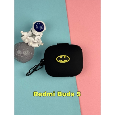 Picture of Xiaomi Redmi Buds 5 Batman Edition Only cover Premium cover Shockproof Earbuds Protective Cover Box For Buds Soft Silicone Bluetooth Headphone Cover-Black