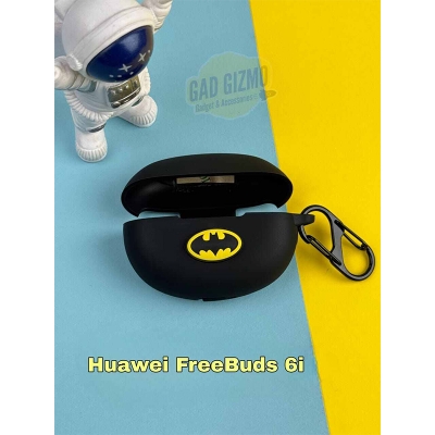 Picture of HUAWEI FreeBuds 6i Batman Edition Only cover Premium Artificial Carrying cover Shockproof Earbuds Protective Cover Box For Buds Soft Silicone Bluetooth Headphone Cover