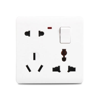 Picture of 5 Pin Multi Function Universal Wall Switch Socket - Universal Socket-White