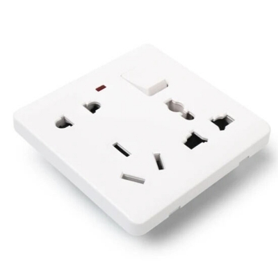 Picture of 5 Pin Multi Function Universal Wall Switch Socket - Universal Socket-White
