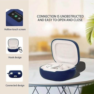 Picture of JBL Live Beam 3 Only cover Premium Artificial Carrying cover Shockproof Earbuds Protective Cover Box For Buds Soft Silicone Bluetooth Headphone Cover-Black