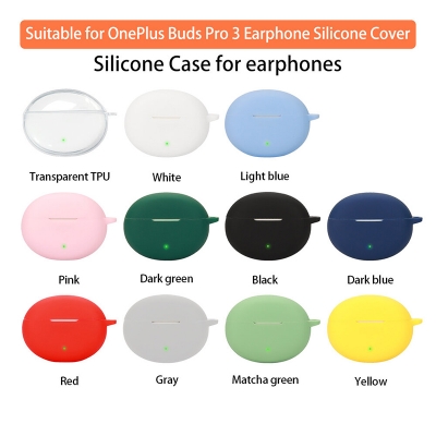 Picture of OnePlus Buds Pro 3 Only cover Premium Artificial Carrying cover Shockproof Earbuds Protective Cover Box For Buds Soft Silicone Bluetooth Headphone Cover-Black