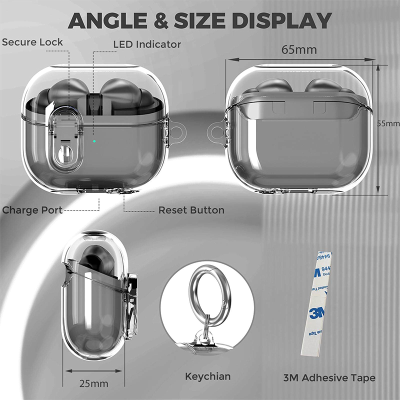 Picture of Transparent case for Samsung Galaxy Buds 3 Pro Only cover Premium Artificial Carrying cover Shockproof Earbuds Protective Cover Box For Buds Soft Silicone Bluetooth Headphone Cover-Transparent