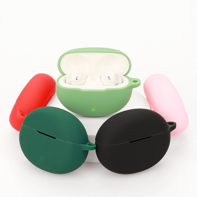 Picture of OnePlus Nord Buds 3 Only cover Premium Artificial Carrying cover Shockproof Earbuds Protective Cover Box For Buds Soft Silicone Bluetooth Headphone Cover-Black