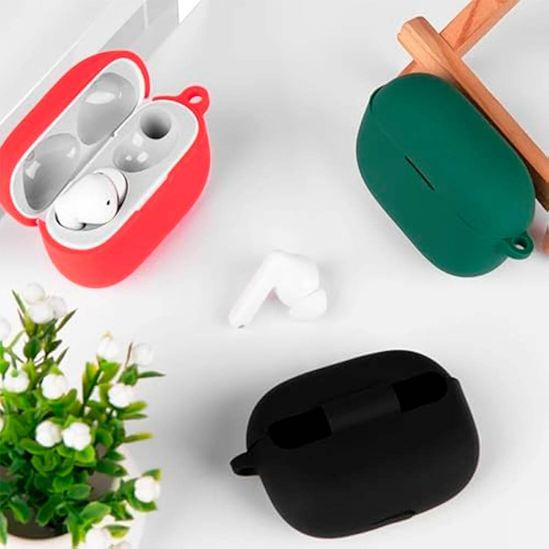 Picture of Realme Buds T310 ANC Only cover Premium Artificial Carrying cover Shockproof Earbuds Protective Cover Box For Buds Soft Silicone Bluetooth Headphone Cover-Black