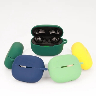 Picture of Redmi Buds 6 Pro Only cover Premium Artificial Carrying cover Shockproof Earbuds Protective Cover Box For Buds Soft Silicone Bluetooth Headphone Cover-Black
