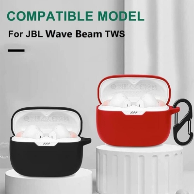 Picture of JBL Wave Beam True Only cover Premium Artificial Carrying Protective Cover Box For Buds Soft Silicone Bluetooth Headphone Cover-Black