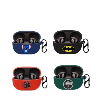 Picture of SONY WF-1000XM5 Batman Edition Only cover Premium Artificial Carrying Earbuds Protective Cover Box For Buds Soft Silicone Bluetooth Headphone-Black