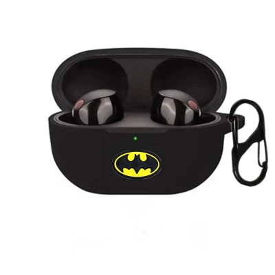 Picture of SONY WF-1000XM5 Batman Edition Only cover Premium Artificial Carrying Earbuds Protective Cover Box For Buds Soft Silicone Bluetooth Headphone-Black