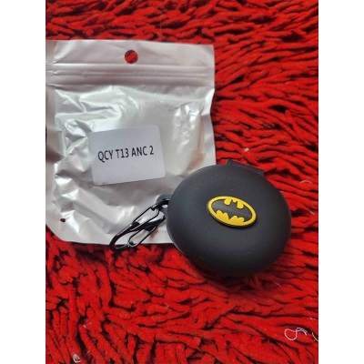 Picture of QCY T13 ANC 2 Batman Edition Only cover Premium Artificial Carrying cover Shockproof Earbuds Protective Cover Box For Buds Soft Silicone Bluetooth Headphone Cover-Black