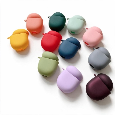 Picture of Google Pixel Buds Pro Only cover Premium Artificial Carrying cover Shockproof Earbuds Protective Cover Box For Buds Soft Silicone Bluetooth Headphone Cover-Black
