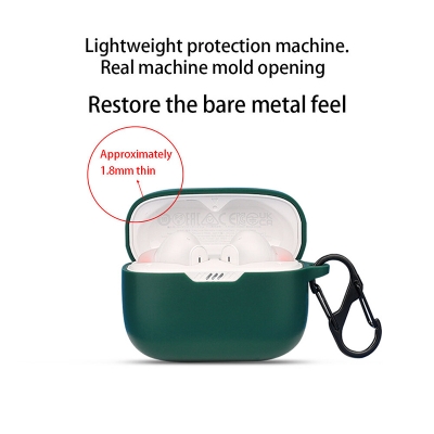 Picture of JBL Tune 235NC Only cover Premium Artificial Carrying cover Shockproof Earbuds Protective Cover Box For Buds Soft Silicone Bluetooth Headphone Cover-Black