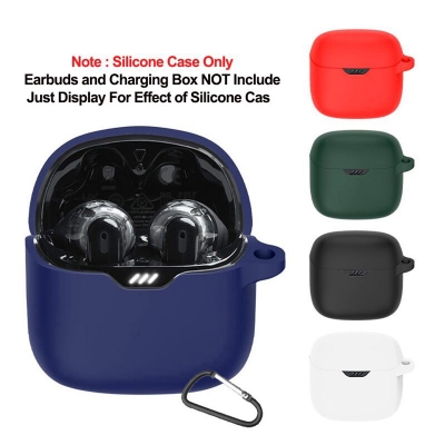 Picture of JBL Tune Flex Only cover Premium Artificial Carrying Cover Box For Buds Soft Silicone Bluetooth Headphone Cover-Black